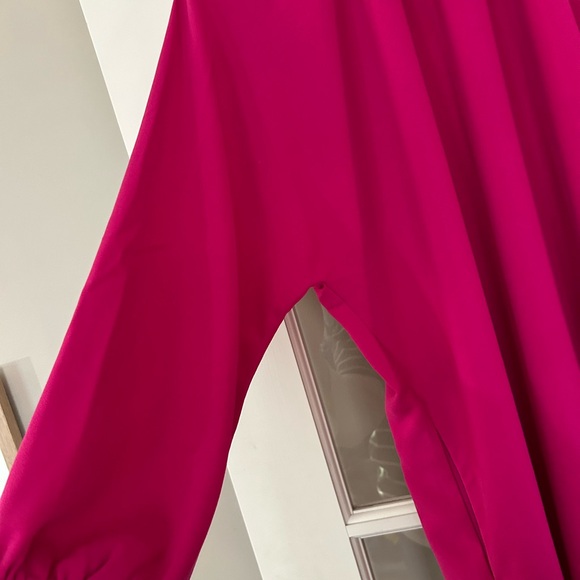 Pomander Place Tuckernuck Eliza Shift Dress Pink Fuchsia Long Sleeve Pockets S - Picture 3 of 11
